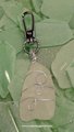 Seaglass Dangle / Key Fob ~ Frosty WHITE from MEXICO!