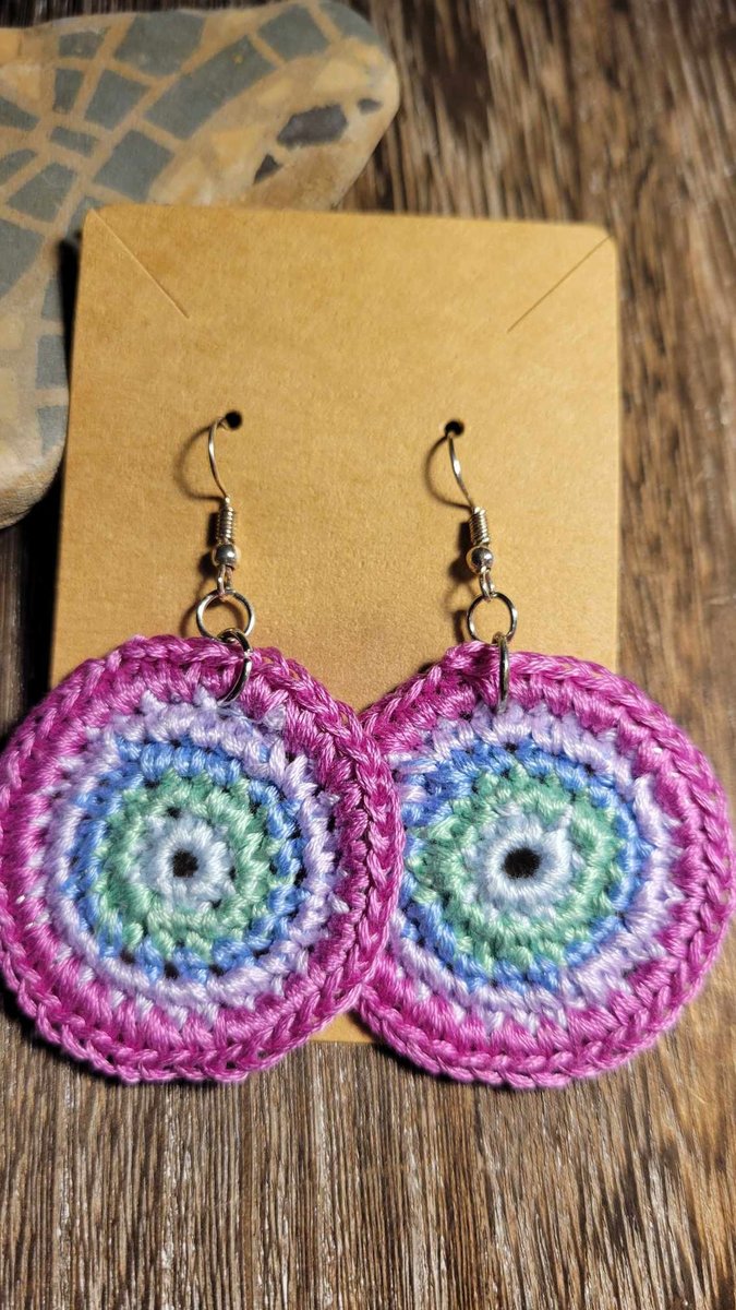 Micro Crochet Mandala Earrings 