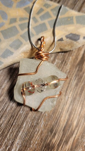 Copper Wrapped Seaglass from Puerto Rico