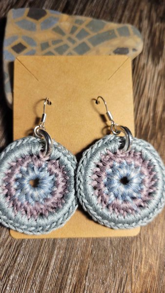 Micro Crochet Mandala Earrings 