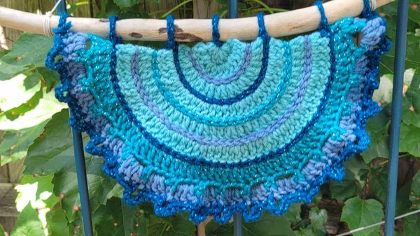 "AZURE" Crocheted Wall Hanging